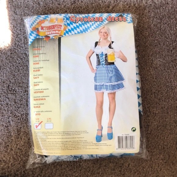 Blue Checkered Tyrolean Dirndl Dress - Picture 10 of 10